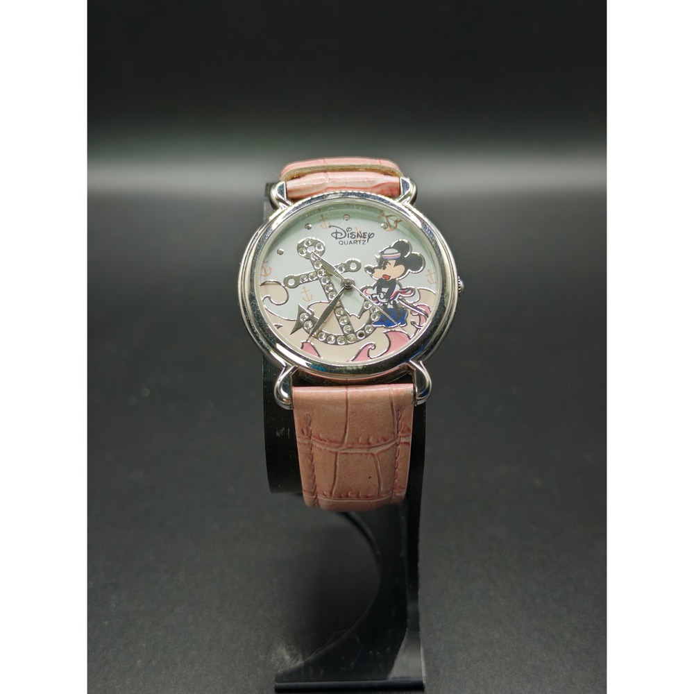 Disney Parks Minnie Mouse Sailor Anchor Rhinestone Quartz Watch